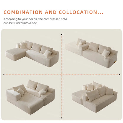 Modern Design Modular Living Room Magical Compression Sofa L Shape Luxury Compression Sofa Couch Compressed