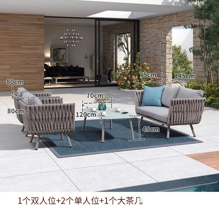 Outdoor Sofa Courtyard Outdoor Garden Terrace Balcony casual Sofa Rattan Woven Rattan Chair Furniture Combination