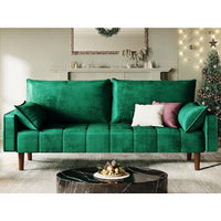 67 Loveseat Sofa in Velvet Fabric Designed for Small Spaces Modern Button Tufted Seat with Built-in Side Storage Pockets Perfec