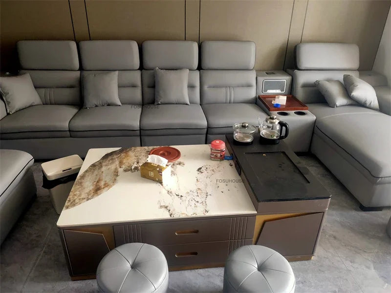 Luxury Leather Living Room Sofas Italian Home Sofa Bed Recliner Modern Designer Ergonomic Back Sofa Living Room Furniture
