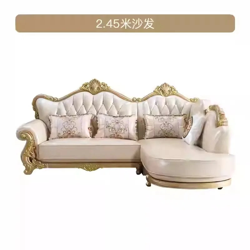 Furniture for small-sized apartments Style, Solid Wood Carved Floral Design, Spacious Deep Seating for Living Room
