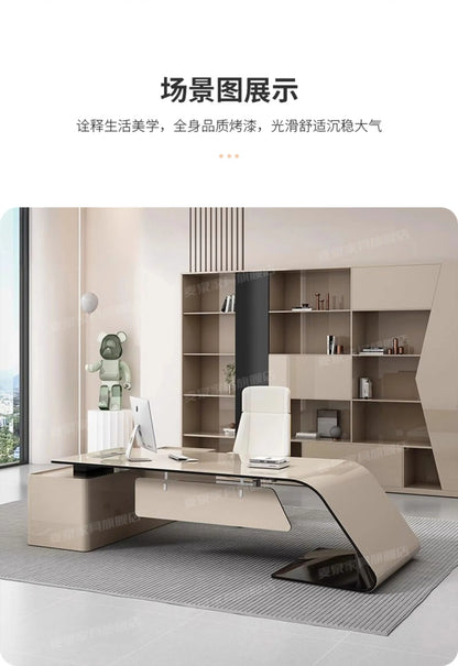 Luxury Home Office Desk Computer Gaming Shelves Folding Large Office Desk Executive Reception Mesas Escritorio Trendy Furniture