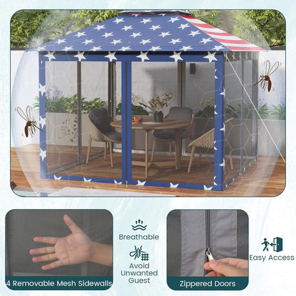 11 ft × 11 ft Pop up Gazebo, Portable Screen Canopy Shelter w/Mesh Netting Sidewalls, Vented Top, Drainage Holes,, Customized
