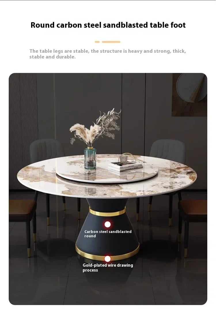 Round Sliding Table Luxury Table Stainless Steel Kitchen Islands Transparent Mesa Comedor Garden Furniture Sliding Dining Wash