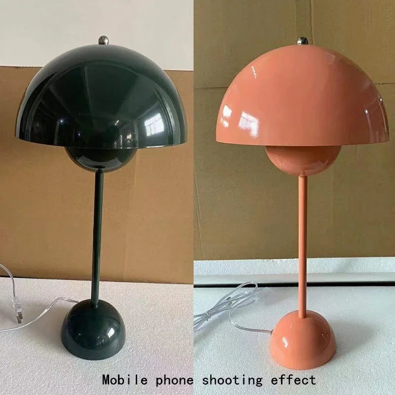 Nordic modern minimalist bedroom bedside lamp creative  flower bud cream style small table
