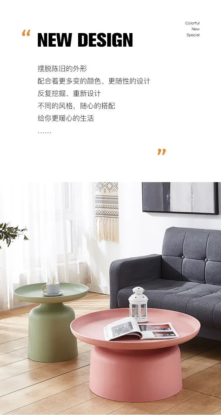 Coffee Table Nordic Living Room Sofa Side Simple Coffee Tables Round Corner Modern Home Small Tea Tables Furniture Mesa Plastic