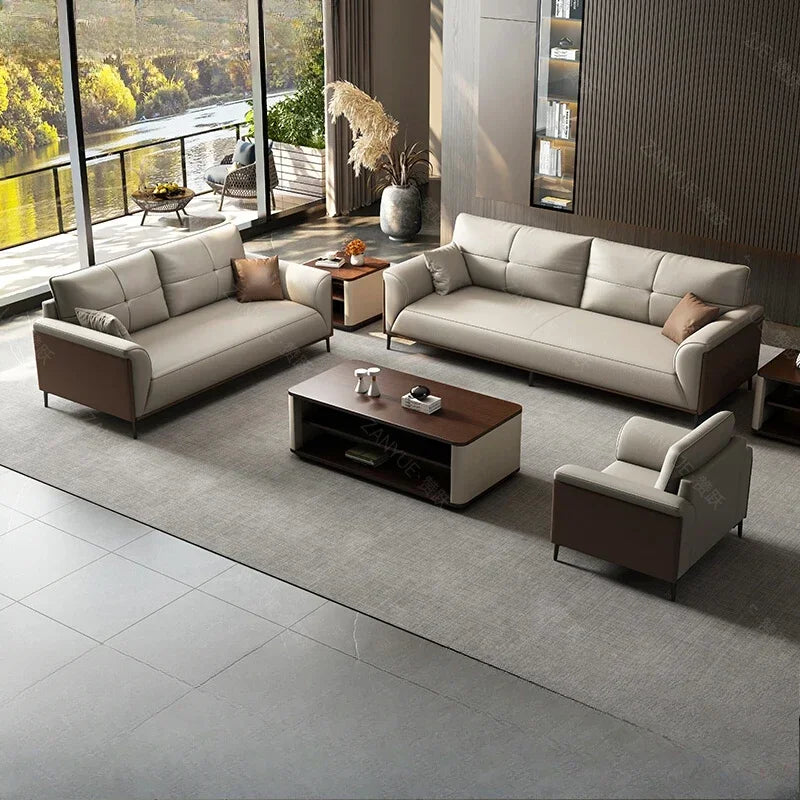 Designer Luxury Living Room Sofa Set Minimalist Beige Sectional Modern Nordic Sofas Puffs Double Canape Salon Home Furniture