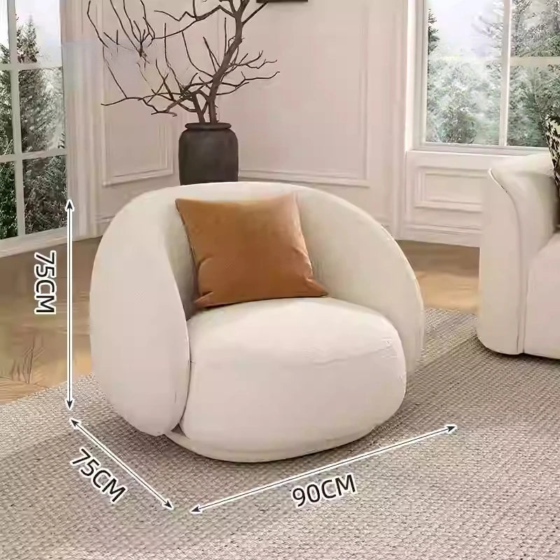 Modern Relaxing Curved Reception Cream Aesthetics Simple Living Room Sofa Minimalist Rest Light Luxury Muebles Home Furniture