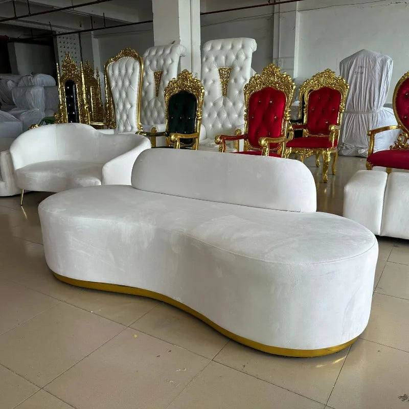 Customized special-shaped fabric sofa Office reception sofa Living room light luxury wedding sofa