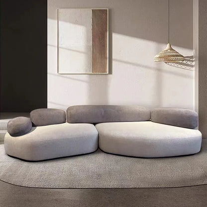 Italian minimalist pebble flat sofa modern minimalist combination colorful fabric module large flat sofa
