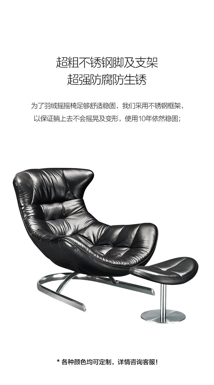 New style Italian Single Leather Sofa Chair Living Room Light Luxury Bedroom Modern Wingback Chair Leisure Chair Recliner ss 730