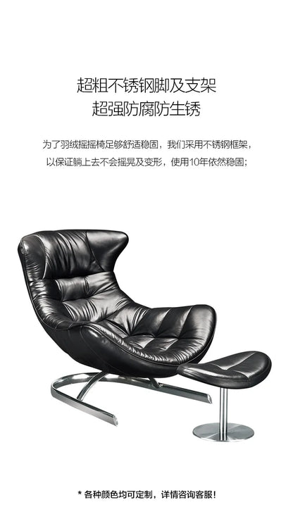 New style Italian Single Leather Sofa Chair Living Room Light Luxury Bedroom Modern Wingback Chair Leisure Chair Recliner ss 730