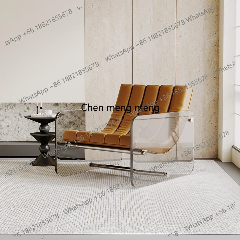 Living room home hotel homestay Italian leather jacket minimalist designer acrylic single sofa leisure sofa chair