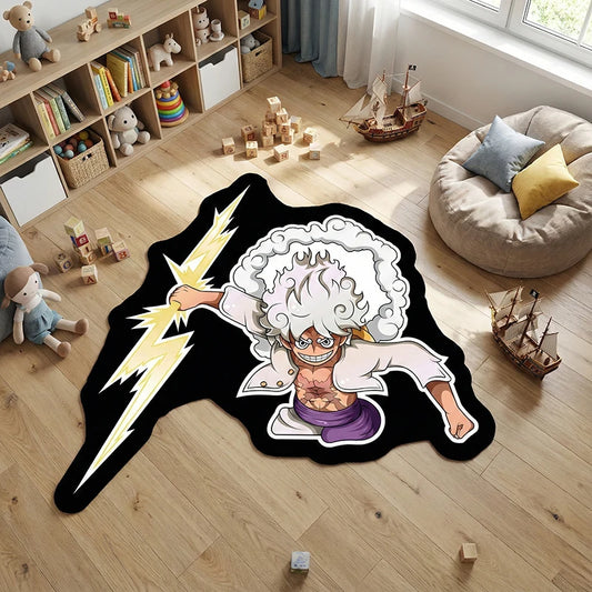 OnePiece Luffy's Nika Form Design Rug Bedroom Living Room Kid Room Non-slip Decorative Floor Mat Collection Birthday Gift Carpet