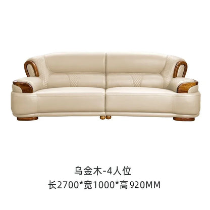 Designer Family Living Room Sofa Genuine Leather Sectional Floor Living Room Sofa Wood Minimalist Muebles Postmodern Furniture