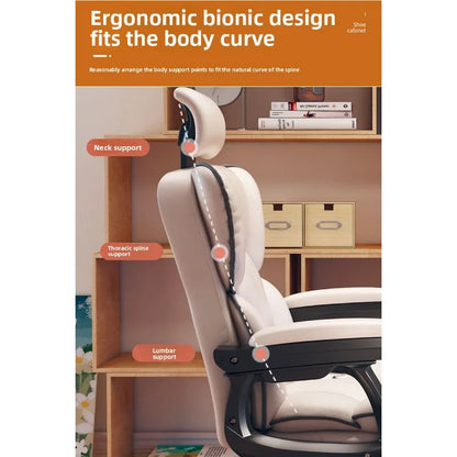 Ergonomic Bow Shape Computer Chair Home Office Dorm Recliner Comfortable Long Hours Support Gaming Chair Usability Furniture