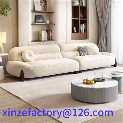 Customizable LXC modern minimalist cloud skin-friendly flannel small apartment living room straight row light luxury sofa