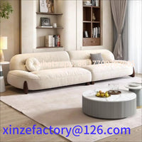 Customizable LXC modern minimalist cloud skin-friendly flannel small apartment living room straight row light luxury sofa