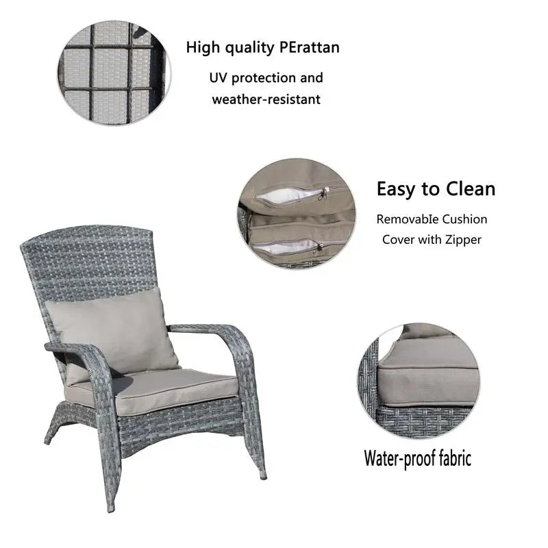 Patio Chair with Grey Cushions - Comfortable Outdoor Seating with Soft Cushions for Relaxation and Style