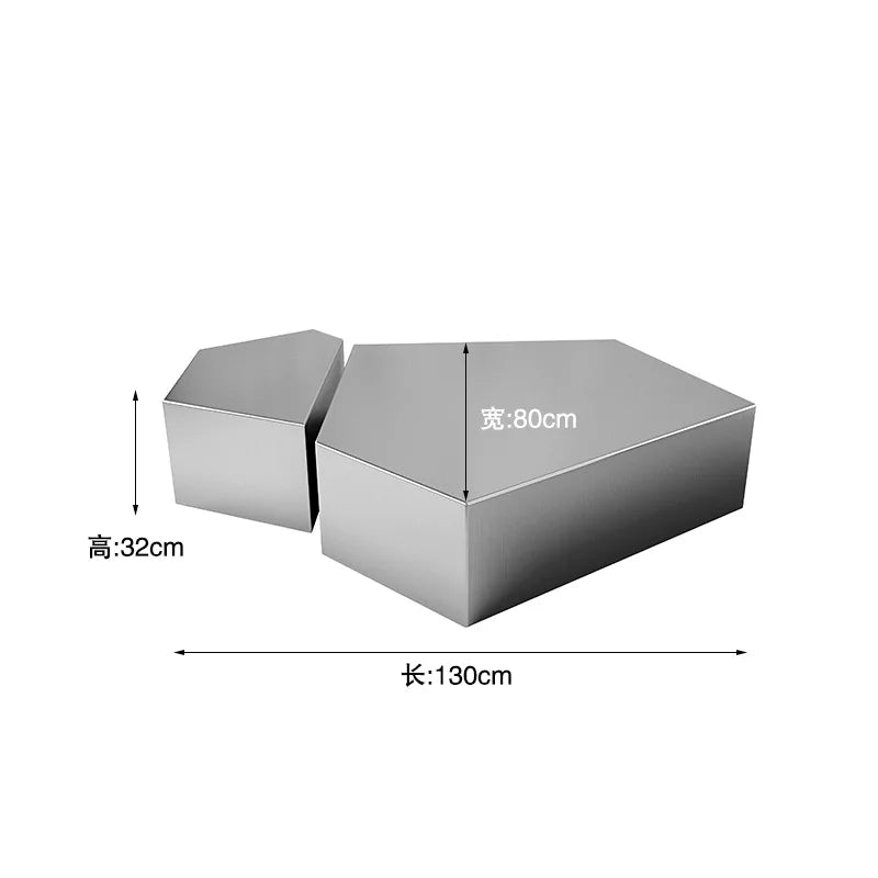 Geometric Special-shaped Creative Light Luxury Home Living Room Modern Simple Italian Stainless Steel Designer New Coffee Table