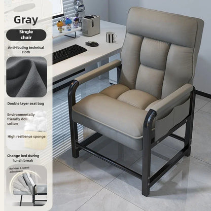 Reclining chair office lunch break folding chair computer chair can sit and lie down dual-purpose lazy sofa chair with backrest