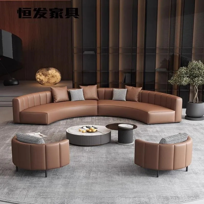 lobby curved sofa light luxury sales office negotiation beauty salon club reception lounge area sofa combination