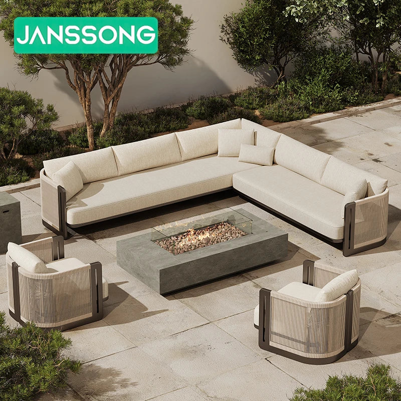 Hotel Garden Sofa Resort Rope Outdoor Sofa Villa Courtyard Garden Set Modern Outdoor Furniture Set Patio Furniture Set