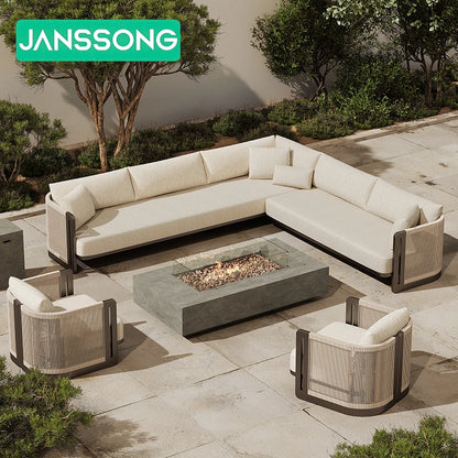 Hotel Garden Sofa Resort Rope Outdoor Sofa Villa Courtyard Garden Set Modern Outdoor Furniture Set Patio Furniture Set