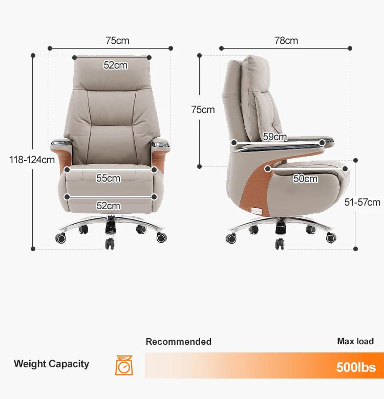 Contemporary Executive Recliner Chair Luxury Black Synthetic Leather Office Furniture Massage Feature for Boss Office Workers