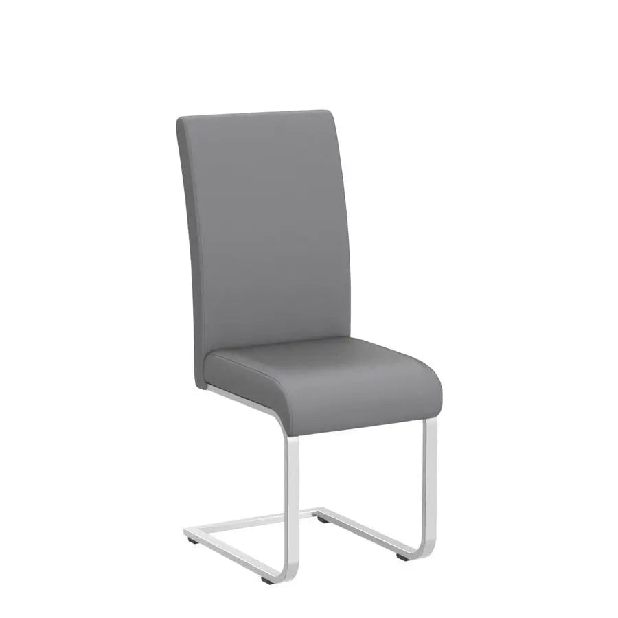Dining Chairs Set of 2 Modern Faux Leather Upholstered Dining Room Chairs with High Back and Metal Chrome Legs for Kitchen Livin