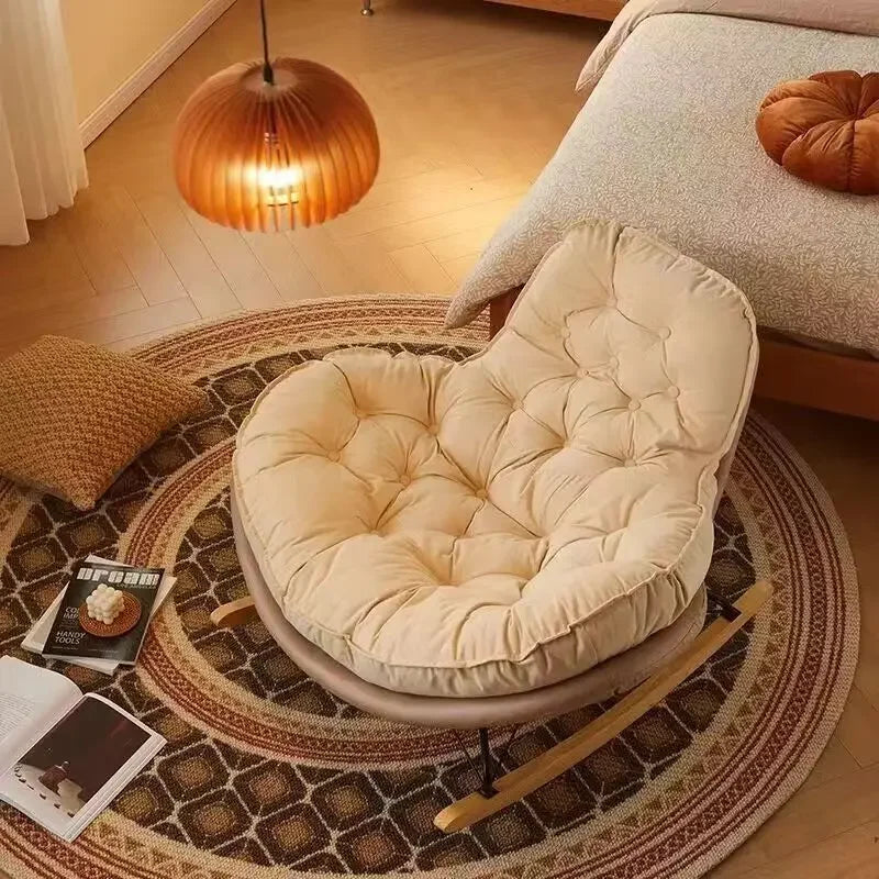 Elegant Nordic Rocking Chair for Living Room Single Penguin Chair Cozy Lazy Sofa Stylish Lounge Chair for Balcony and Patio