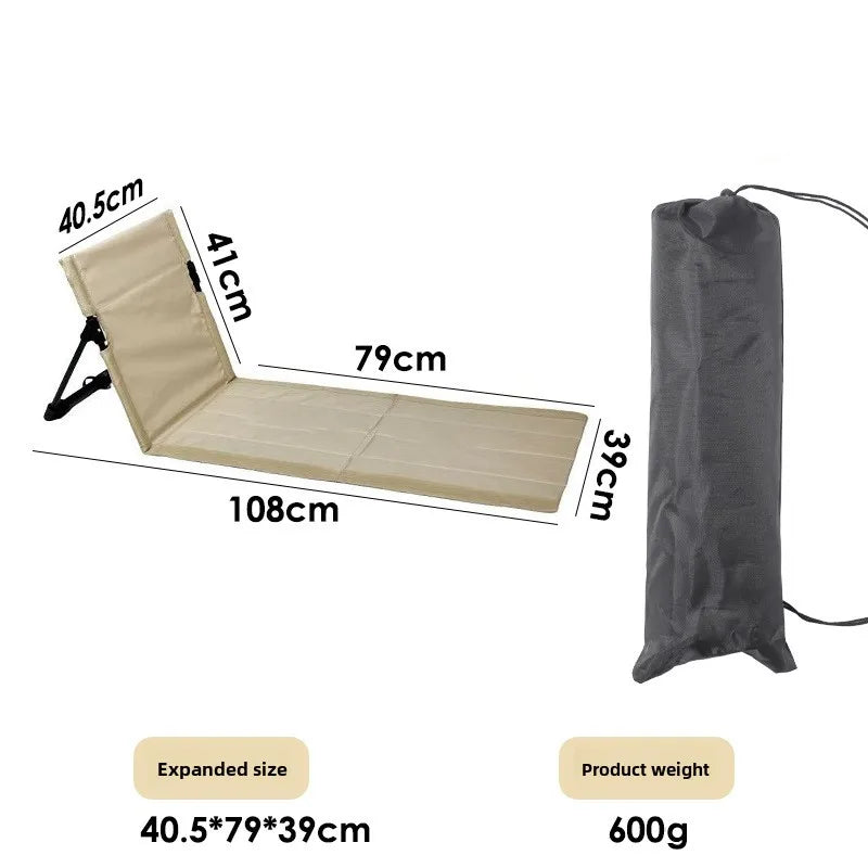 Outdoor Aluminum Alloy Support Pole Lawn Chair Camping Portable Lazy Cushion Extended Folding Backrest Grass Chair