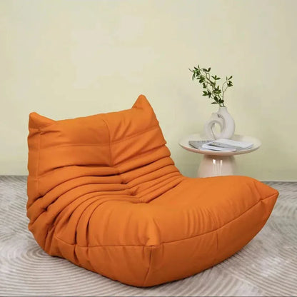 Single sofa living room bedroom lazy fabric leather leisure chair small apartment cream wind