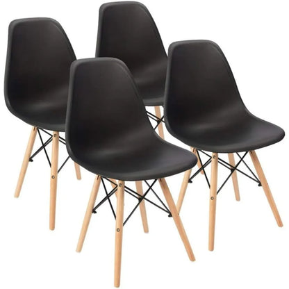 Furmax Modern Style Dining Chair Mid Century Modern DSW Chair, Shell Lounge Plastic Chair for Kitchen Chairs Set of 4(White)