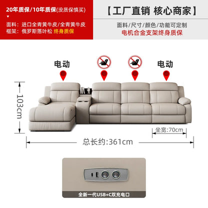 Aesthetic White Living Room Sofas Sleeping Real Leather Lazy Lounge Sofa Luxury Modern Soft Couch Wohnzimmer Furniture For Home