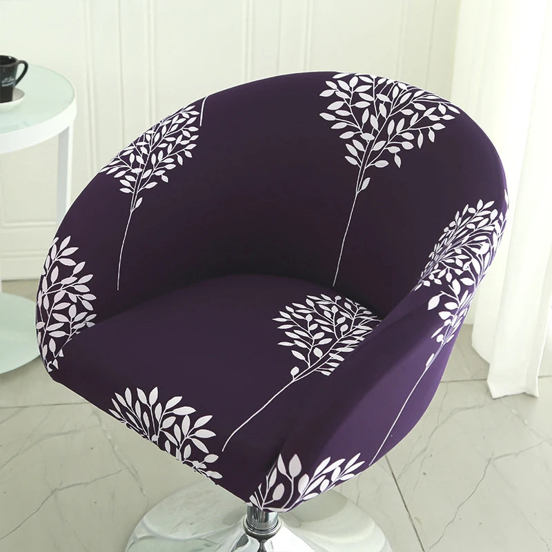 Semi-Circular Chair Cover Elastic Dining Chairs Slipcovers Accent Curved Chairs Dustproof Covers Armchair Seat Case Home Decor