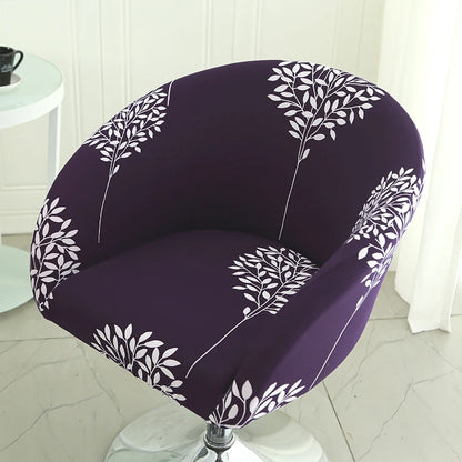 Semi-Circular Chair Cover Elastic Dining Chairs Slipcovers Accent Curved Chairs Dustproof Covers Armchair Seat Case Home Decor