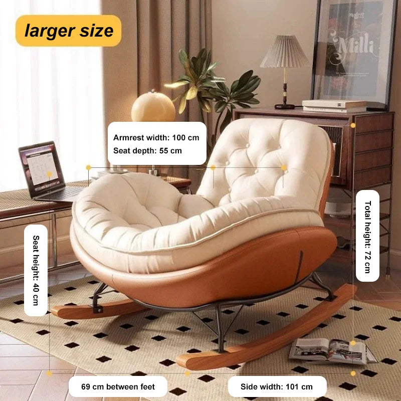 Lazy Sofa Rocking Chair Bedroom Lounge Chair Carefree Adult Living Room Single Balcony Leisure Rocking Chair Recliner Chairs