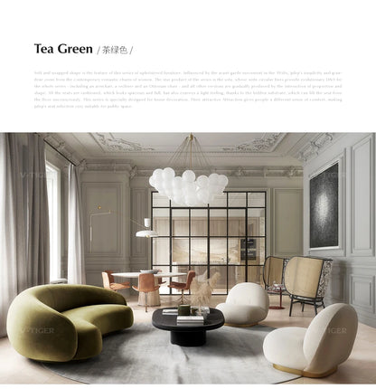 Whole house furniture Nordic Light Luxury Minimalist Cashew Sofa Designer Curved Living Room Fabric Craft Sofa Combination