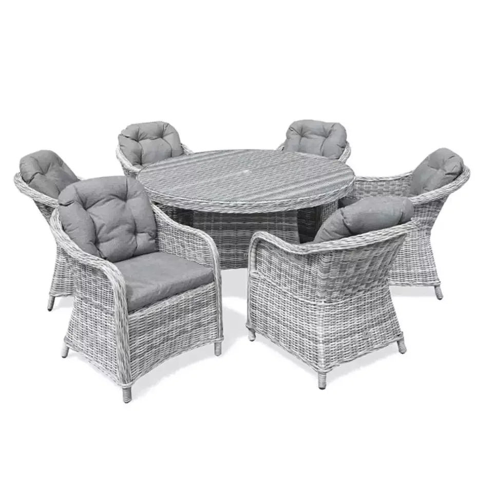 Outdoor Luxury Garden  Rattan Dining Set Patio Garden Adjustable Leisure Cylinder Chair and Table Dining Set