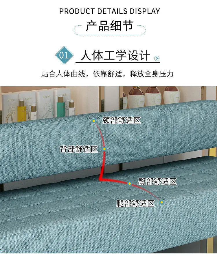 Furniture Barber Shop Sofa Waiting Salon Special Chair Hair Salon Rest Area Stainless Steel Sofa Chair