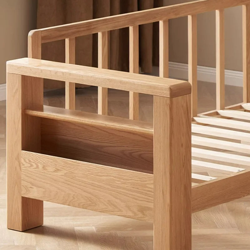 High backrest three-person sofa solid wood new Chinese three-person oak sofa living room log wind