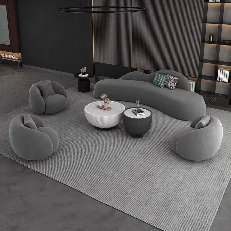 m Living Room Italy Sofa Set Customize Lambwool Leather Fabric Modular Sofa Set Modern Modern Leather Lounge Curved Sofa l