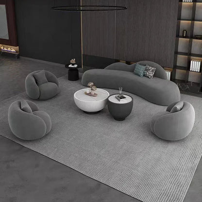 m Living Room Italy Sofa Set Customize Lambwool Leather Fabric Modular Sofa Set Modern Modern Leather Lounge Curved Sofa l