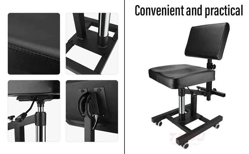 TAIDU 2025 Newest Multi Functional Tattoo Bench Air Pressure Lifting  Back Adjustable Tattoo Chair Steel Frame Salon Chairs