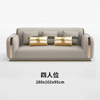 For Luxury Fancy Living Room Sofa Genuine Leather Designer Italian Sofa Loveseat Single Canape Salon De Luxe Apartment Furniture