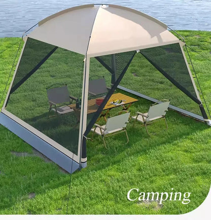 Outdoor Large Tent Canopy Sunshade Netting Portable Mosquito-Proof Tent Beach Camping Gazebo