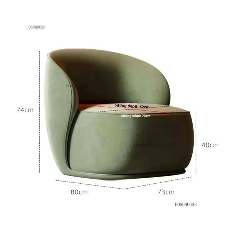 Creative Velvet Living Room Chairs Italian Living Room Furniture Hotel Cafe Leisure Designer Armchair Home Backrest Dining Chair
