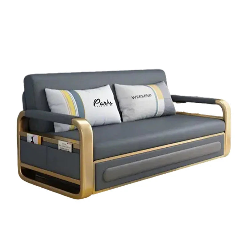 Dual-purpose simple multi-functional storage sofa bed retractable small apartment living room push-pull single double technology