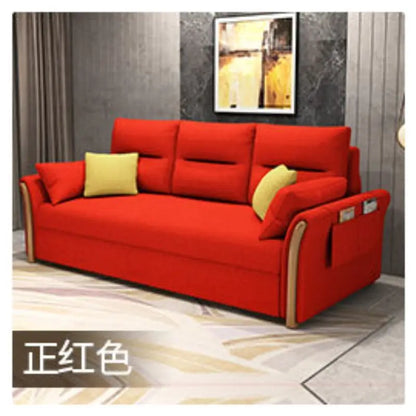 Multifunctional foldable sofa bed dual-purpose retractable small apartment storage single push-pull bed technology fabric